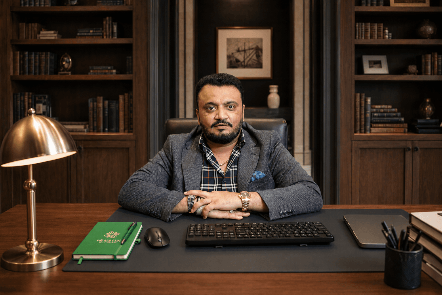 Kartik Thakkar seated in an executive office